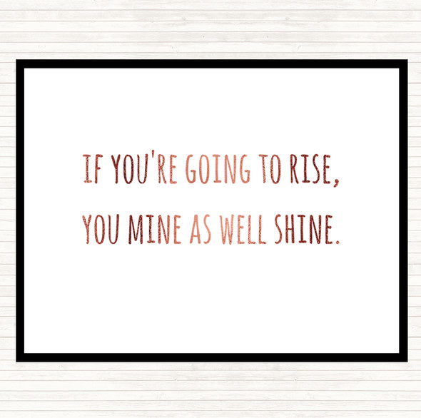 Rose Gold Going To Rise Quote Mouse Mat Pad