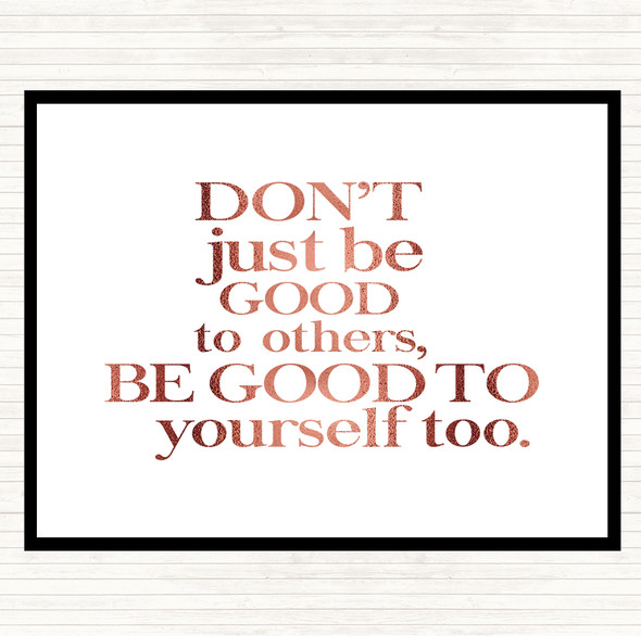 Rose Gold Good To Yourself Quote Mouse Mat Pad