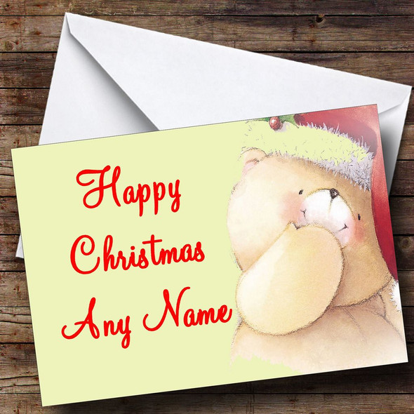 Adorable Bear Christmas Card Personalised