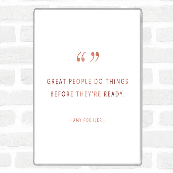 Rose Gold Great People Quote Jumbo Fridge Magnet