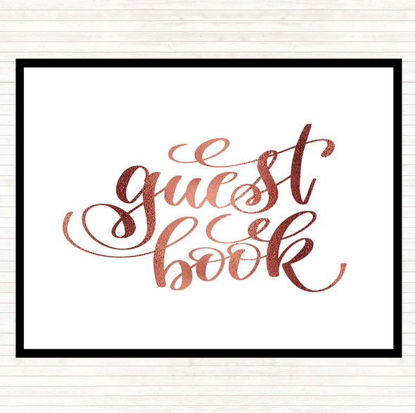 Rose Gold Guest Book Quote Mouse Mat Pad