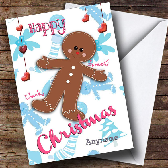 Sweet Gingerbread Man Children's Personalised Christmas Card