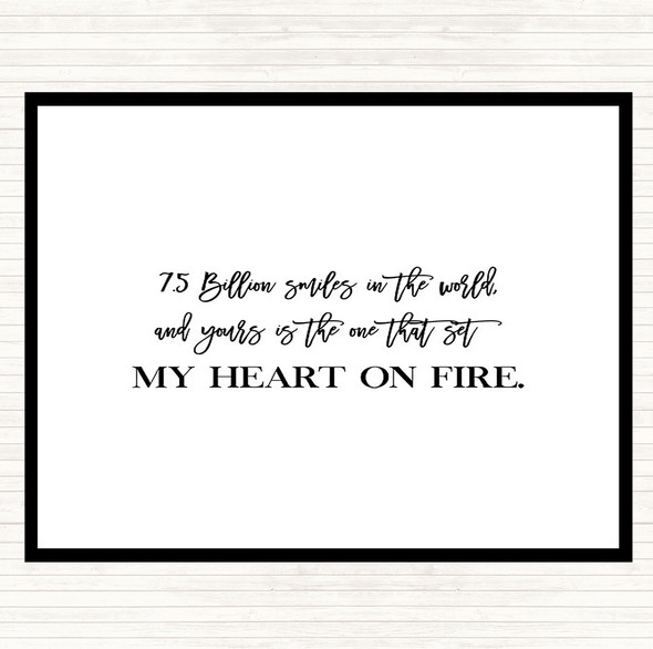 White Black Heart On Fire Quote Dinner Table Placemat