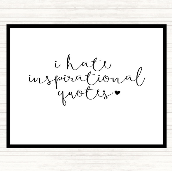 White Black I Hate Inspirational Quote Mouse Mat Pad