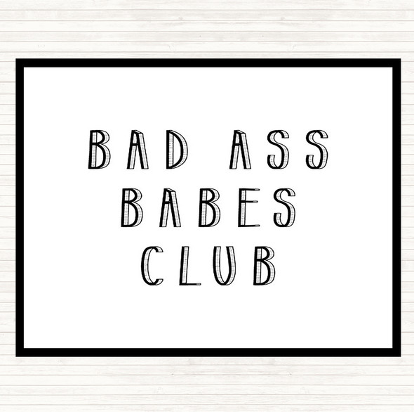 White Black Babes Club Quote Mouse Mat Pad
