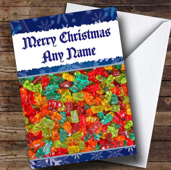 Gummy Bear Sweets Children's Personalised Christmas Card