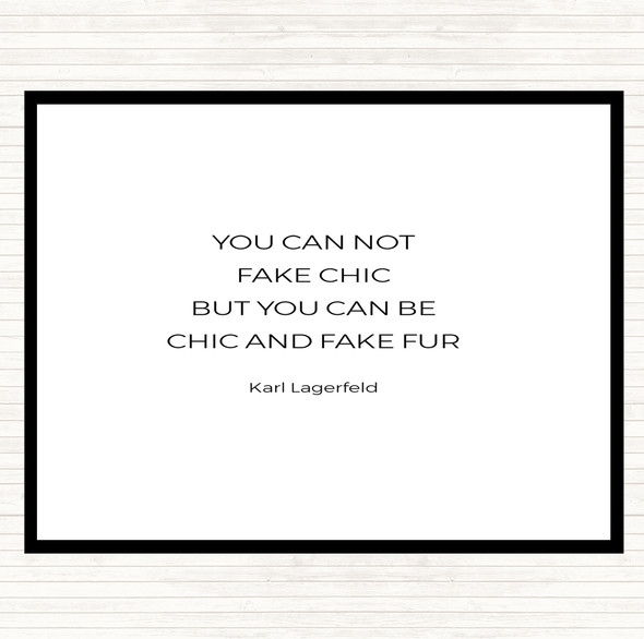 White Black Karl Fake Fur Quote Mouse Mat Pad