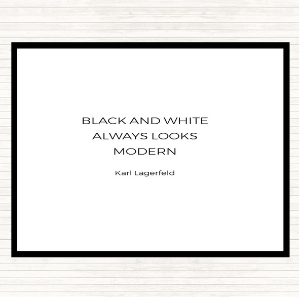 White Black Karl Lagerfield Black And White Quote Dinner Table Placemat