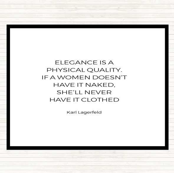 White Black Karl Lagerfield Elegance Quote Mouse Mat Pad