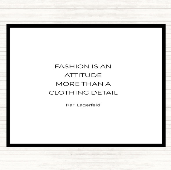 White Black Karl Lagerfield Fashion Is Attitude Quote Mouse Mat Pad
