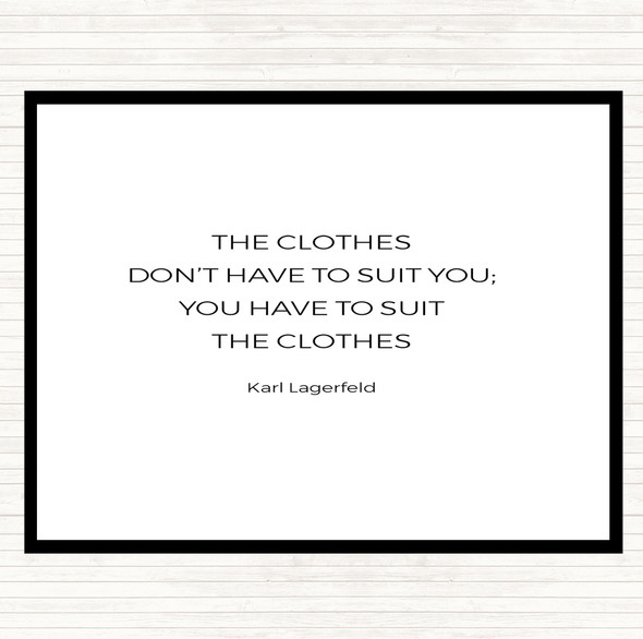 White Black Karl Lagerfield Suit The Clothes Quote Mouse Mat Pad