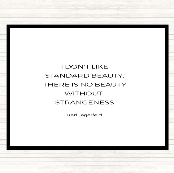 White Black Karl Standard Beauty Quote Mouse Mat Pad