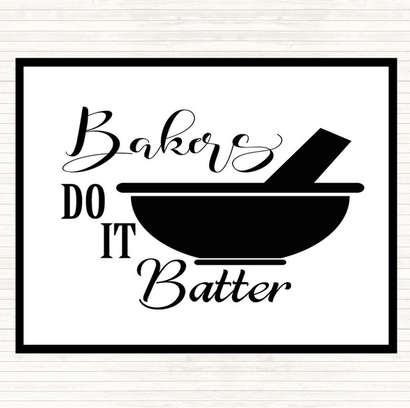 White Black Bakers Do It Batter Quote Mouse Mat Pad