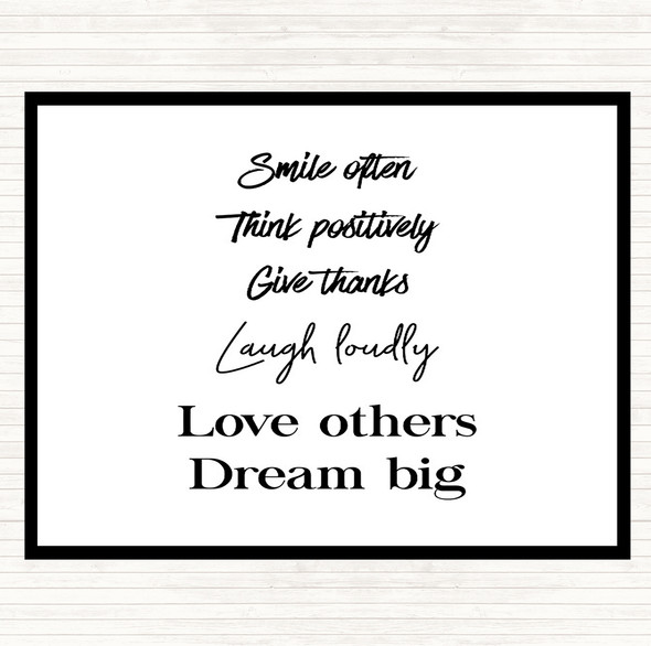 White Black Laugh Loudly Quote Mouse Mat Pad