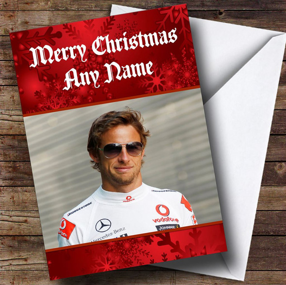 Jensen Button Formula   Personalised  Christmas Card