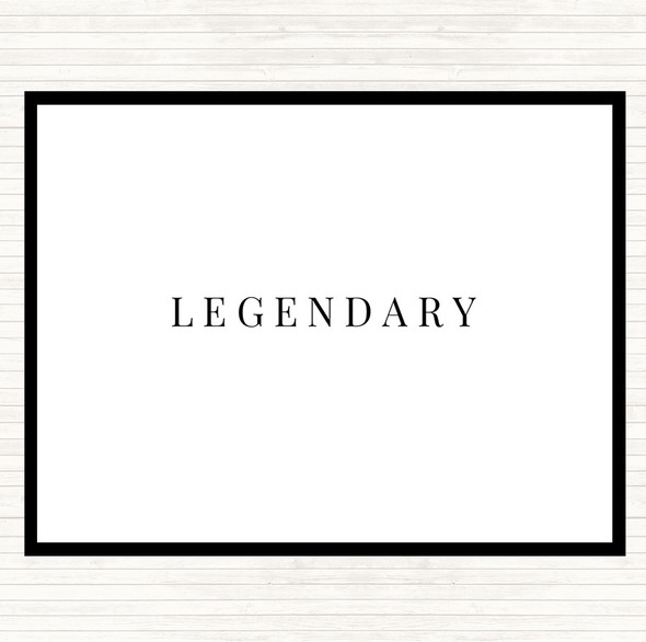 White Black Legendary Quote Mouse Mat Pad
