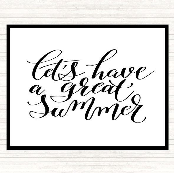 White Black Lets Have A Great Summer Quote Mouse Mat Pad