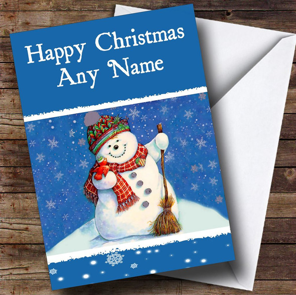 Lovely Snowman Christmas Card Personalised