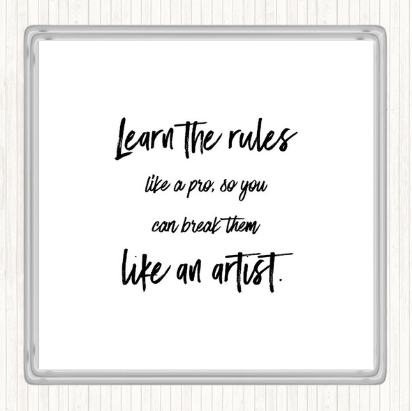 White Black Like A Pro Quote Drinks Mat Coaster