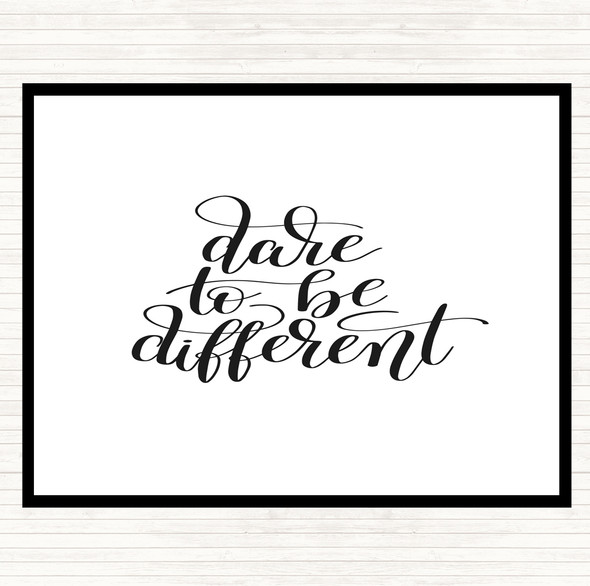 White Black Be Different Swirl Quote Mouse Mat Pad