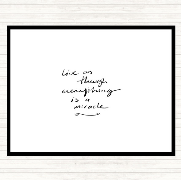 White Black Miracle Quote Mouse Mat Pad