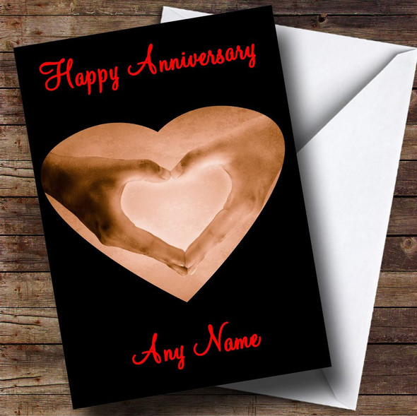 Heart Hands Personalised Anniversary Card