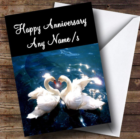 Swans Personalised Anniversary Card