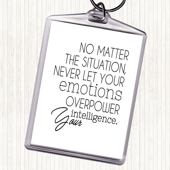 White Black No Matter The Situation Quote Bag Tag Keychain Keyring