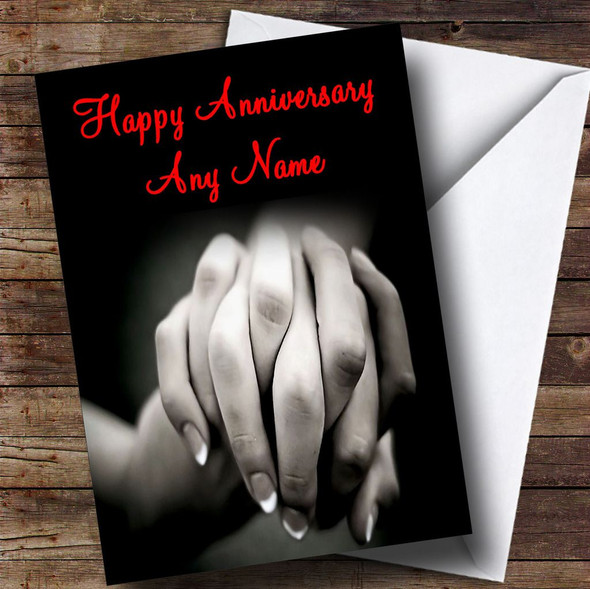 Holding Hands Personalised Anniversary Card