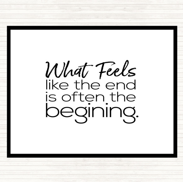 White Black Often The Beginning Quote Dinner Table Placemat