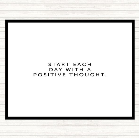 White Black Positive Thought Quote Dinner Table Placemat