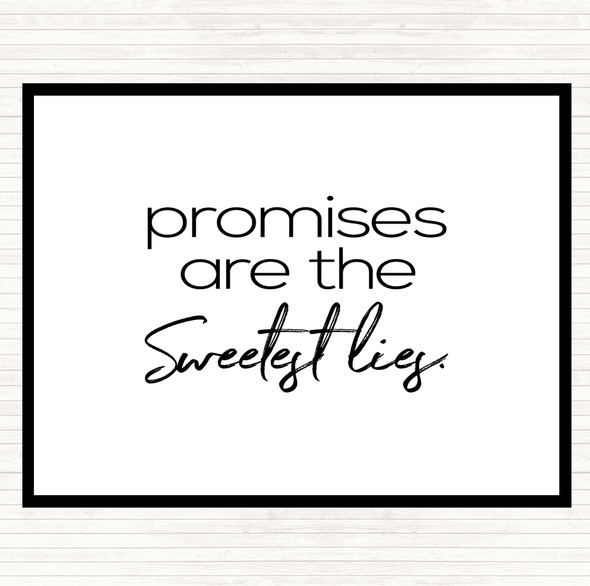 White Black Promises Quote Dinner Table Placemat