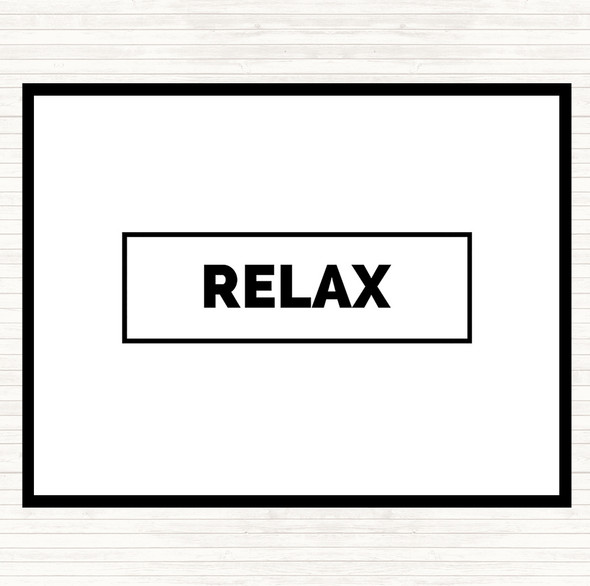 White Black Relax Boxed Quote Mouse Mat Pad