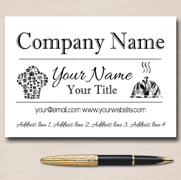 Black And White Chef Personalised Business Cards