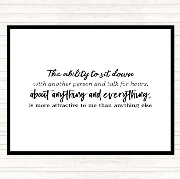 White Black Ability To Sit Down Quote Mouse Mat Pad