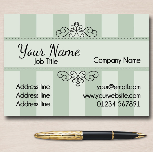 Champagne Classic Green Personalised Business Cards