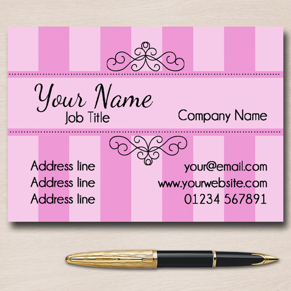 Champagne Classic Pink Personalised Business Cards