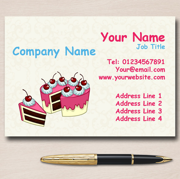 Cherry Cake Personalised Business Cards