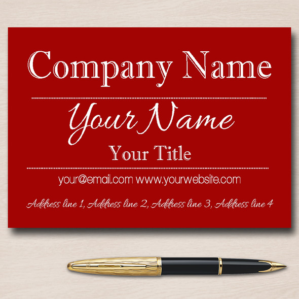 Deep Red Classique Personalised Business Cards