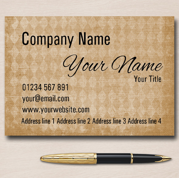 Diamond Beige Personalised Business Cards