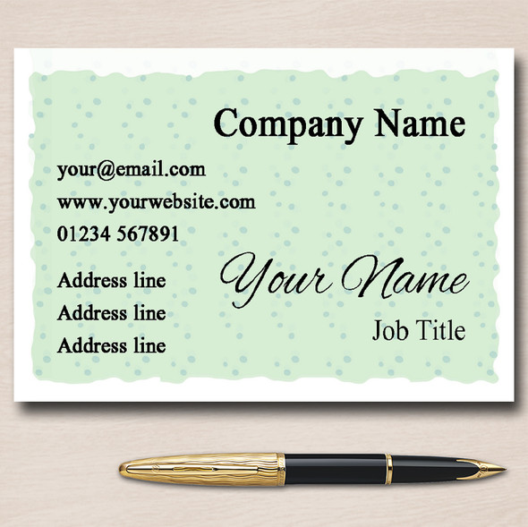 Green Spots Personalised Business Cards