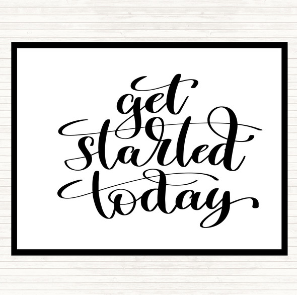 White Black Start Today Quote Mouse Mat Pad