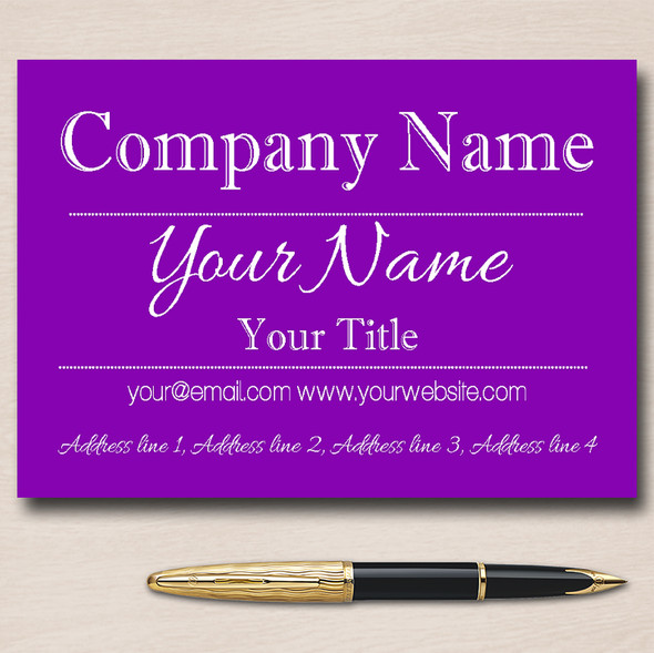 Purple Classique Personalised Business Cards