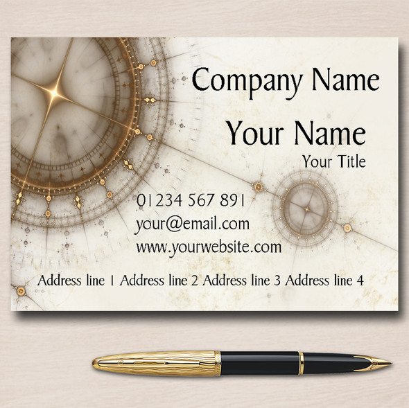Vintage Compass Personalised Business Cards