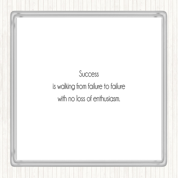 White Black Success Is Walking From Failure Quote Drinks Mat Coaster