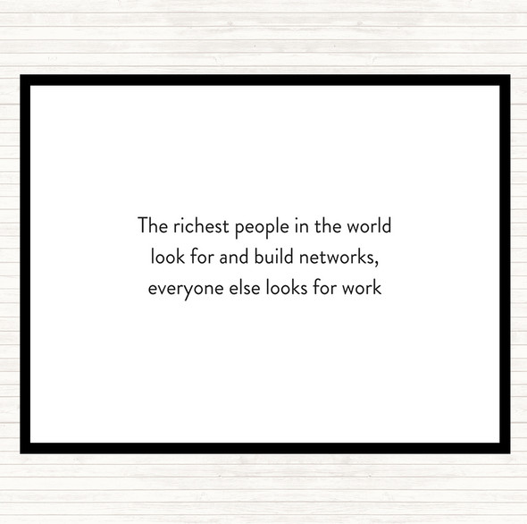 White Black Successful Build Networks Quote Mouse Mat Pad