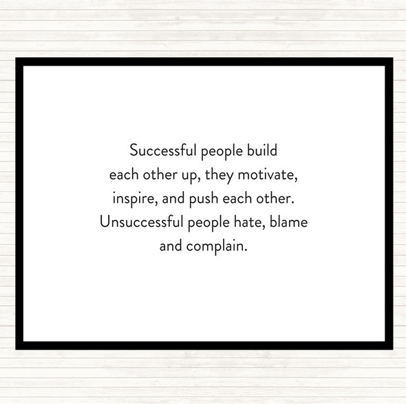 White Black Successful People Motivate Quote Mouse Mat Pad