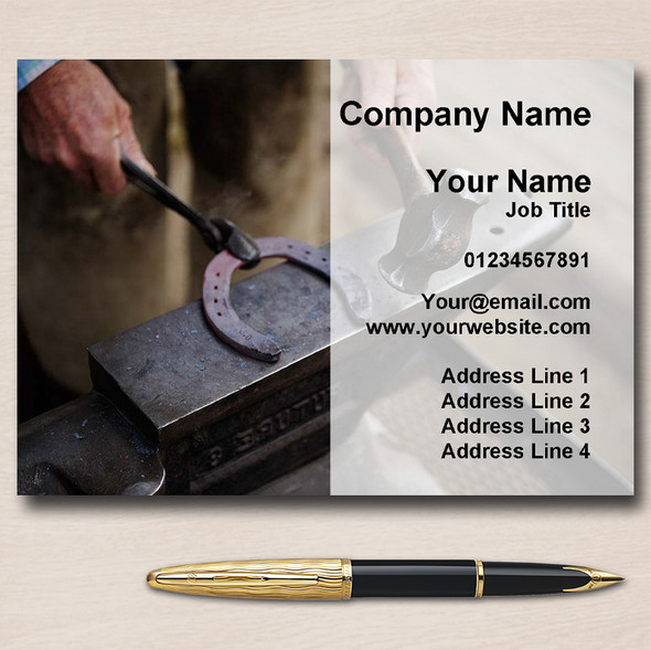 Farrier Horse Blacksmith Personalised Business Cards