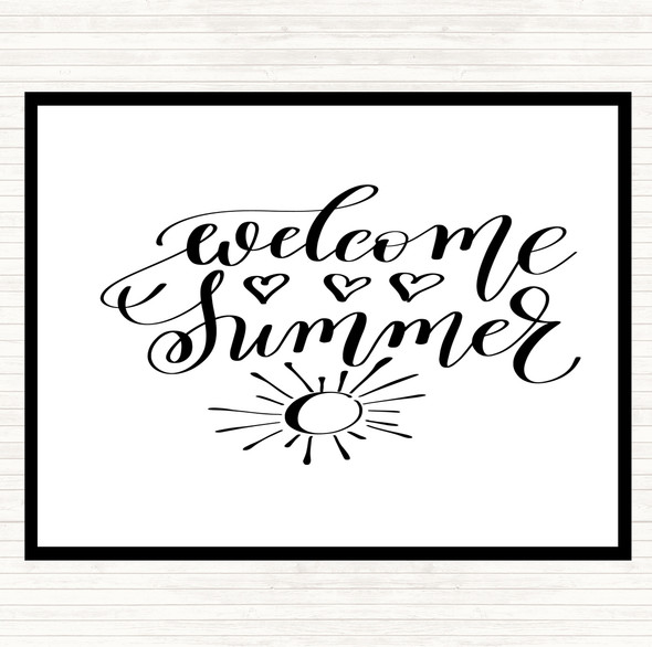 White Black Summer Welcome Quote Mouse Mat Pad