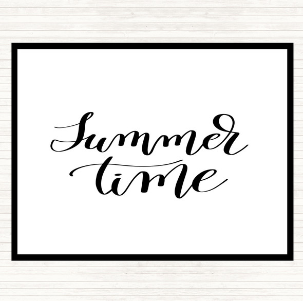 White Black Summertime Quote Mouse Mat Pad